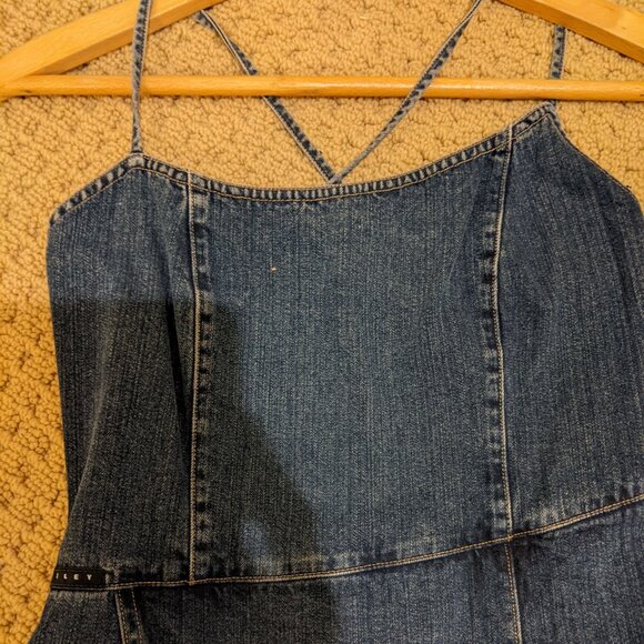 Vintage Sisley Denim Mini open back boyish sexy Dress – Made in Italy – XS - Picture 4 of 14